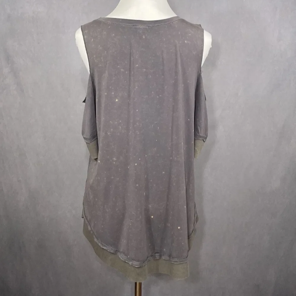 Ash Cold Shoulder Washed Top - Picture 10 of 10